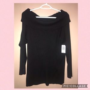 Off the shoulder black sweater